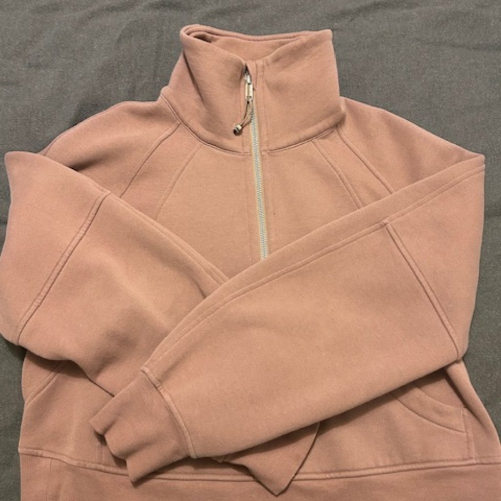 Scuba Oversized Funnel Neck Half Zip in Twilight Rose Size XS/S